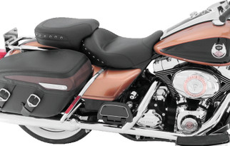 Mustang 08-21 Harley Electra Glide, Rd Glide, Rd King, Str Glide Tour Pass Seat w/Studs - Black