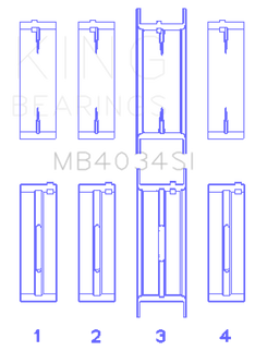 King Engine Bearings Ford 232 (Size 0.25) Main Bearing Set