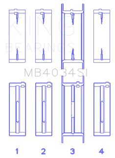 King Engine Bearings Ford 232 (Size 0.25) Main Bearing Set