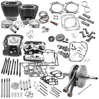 S&S Cycle 2007 BT w/ Balancer 124in Hot Set Up Kit - Wrinkle Black