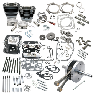 S&S Cycle 07-17 BT 124in Hot Set Up Kit - Wrinkle Black