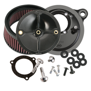 S&S Cycle 2008+ BT w/ S&S 66mm Throttle Body Stealth Air Cleaner Kit w/o Cover