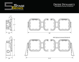 Diode Dynamics Jeep JL SS5 Sport CrossLink Windshield - Yellow Combo Lightbar Kit