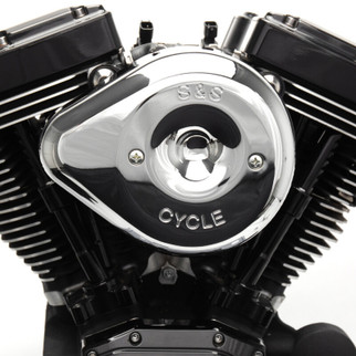 S&S Cycle 1999+ BT w/ Super E/G Carb Stealth Air Cleaner Kit w/ Chrome S&S Teardrop