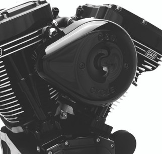 S&S Cycle 2017+ M8 Models Stealth Air Cleaner Kit w/ Black Teardrop Cover