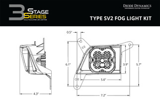 Diode Dynamics SS3 Max Type SV2 Kit ABL - White SAE Fog