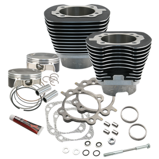 S&S Cycle 07-17 BT 117in Big Bore Cylinder Kit - Black Wrinkle