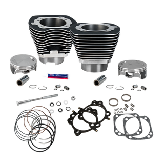 S&S Cycle 84-99 BT 4 1/8in Bore Cylinder Kit For S&S V111 Engine - Wrinkle Black