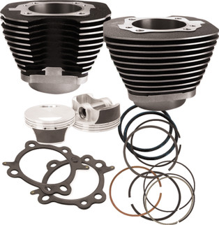 S&S Cycle 07-17 BT 106in Big Bore Cylinder Kit - Wrinkle Black