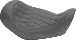 Mustang 06-17 Harley Dyna Wide Tripper Solo Seat Diamond Stitch- Black