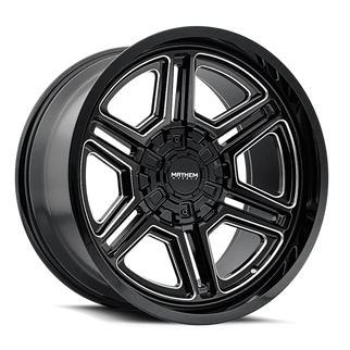 Mayhem 8117 Hermosa 20x10 / 5x127 BP/ -25mm Offset / 87mm Hub Black/Milled Wheel