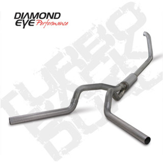 Diamond Eye KIT 4in Turbo Back DUAL SS: 00-03 FORD 7.3L F250/F350
