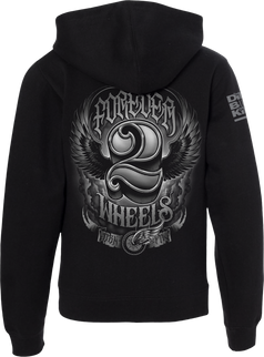 Two Wheels Youth Hoodie Black Yx