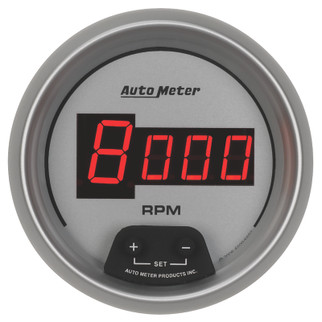 AutoMeter Gauge Tach 3-3/8in. 10K RPM In-Dash Digital Silver Dial W/ Red Led