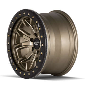 Dirty Life 9303 DT-1 17x9/8x165.1 BP/-12mm Offset/130.8mm Hub Satin Gold Wheel - Beadlock
