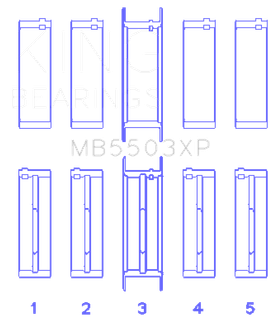King Engine Bearings Ford V8 351ci 5.8L 16v Cleveland Crankshaft Main Bearing Set (Set of 5)