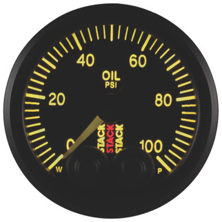 Autometer Stack Instruments Pro Control 52mm 0-100 PSI Oil Pressure Gauge - Black (1/8in NPTF Male)