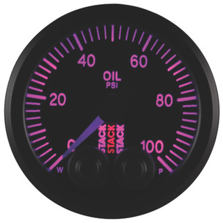Autometer Stack Instruments Pro Control 52mm 0-100 PSI Oil Pressure Gauge - Black (1/8in NPTF Male)