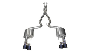 Corsa 18-23 Ford Mustang 5.0L V8 3in Xtreme Cat-Back Dual Rear Exit w/ 4in Black PVD Pro-Series Tips
