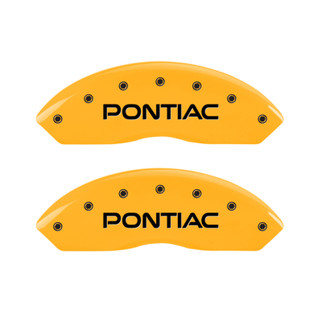 MGP 4 Caliper Covers Engraved Front & Rear Pontiac Yellow Finish Black Char 2007 Pontiac Solstice