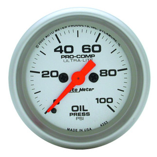 Autometer Ultra-Lite 52mm 0-100 PSI Full Sweep Electronic Oil Pressure Gauge