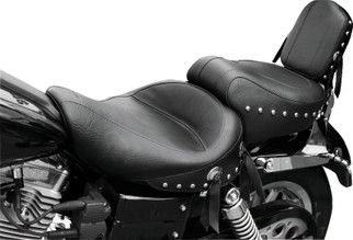 Mustang 91-05 Harley Dyna Wide Touring 1PC Seat w/Studs - Black