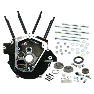 S&S Cycle 92-99 BT w/ Stock Bore Super Stock Alternator Syle Crankcase - Wrinkle Black