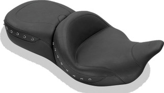 Mustang 08-21 Harley Electra Glide,Rd Glide,Rd King,Str Glide Super Tour 1PC Seat Blk Pearls - Black