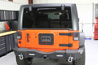 Fishbone Offroad 07-18 Jeep Wrangler JK Aluminum Tailgate Plate - Black Textured Powdercoat