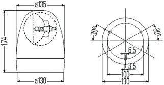 Hella Rotating Beacon H 12V Yellow Mg12 2Rl