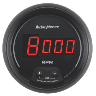 AutoMeter Gauge Tach 3-3/8in. 10K RPM In-Dash Digital Black Dial W/ Red Led