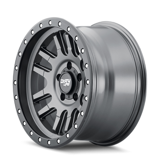 Dirty Life 9309 Canyon Pro 17x9/6x139.7 BP/0mm Offset/106mm Hub Satin Graphite Wheel - Beadlock