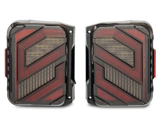Raxiom 07-18 Jeep Wrangler JK Axial Series Trident LED Tail Lights- Black Housing (Clear Lens)
