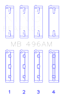 King Engine Bearings Mazda KL V6 (Size STD) Main Bearing Set of 4