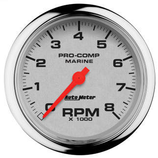 Autometer Marine Chrome Ultra-Lite 3-3/8in 8k RPM Tachometer Gauge