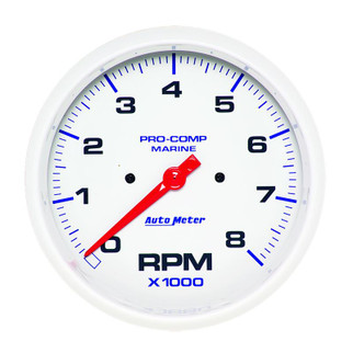 Autometer Marine Silver Ultra-Lite 5in 10K RPM In-Dash Tachometer Gauge