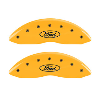 MGP 4 Caliper Covers Engraved F & R Oval Logo/Ford Yellow Finish Black Char 2002 Ford Crown Victoria