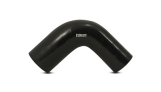 Vibrant 2.25in ID x 2.5in ID x 4in Long Gloss Black Silicone 90 Degree Transition Elbow