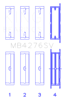 King Engine Bearings Ford 276DT/D17TED4/AJD 2.7L V6 (Size +0.10) Main Bearing Set