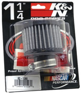 K&N 1.25in Flange ID x 3in OD x 2.5 inch H Rubber Base Crankcase Vent Filter