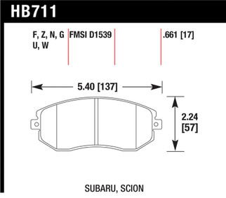 Hawk 13 Subaru BRZ / 13 Scion FR-S HPS Front Street Brake Pads
