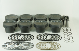 Mahle MS Piston Set SBC 384ci 4.040in Bore 3.750in Stroke 5.7in Rod 0.927 Pin -26cc 9.0 CR Set of 8