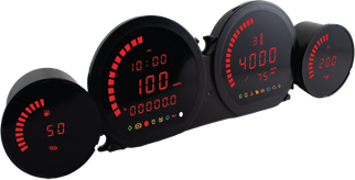 4 Piece Red Led Gauges  14-22 Flht Flhx Fltr