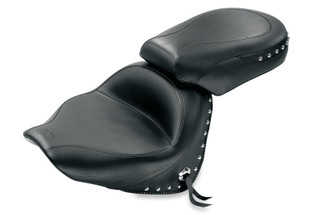 Mustang 04-09 Honda VTX1300C Wide Touring 2PC Seat w/Studs- Black