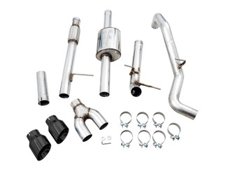 AWE Tuning 4th Gen GM 1500 5.3L 0FG Cat-Back Dual Side Exit (Flat Bumper) - Diamond Tips