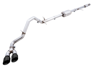 AWE Tuning 4th Gen GM 1500 5.3L 0FG Cat-Back Dual Side Exit (Flat Bumper) - Diamond Tips
