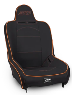 PRP Premier High Back Suspension Seat- Black/Orange Vinyl