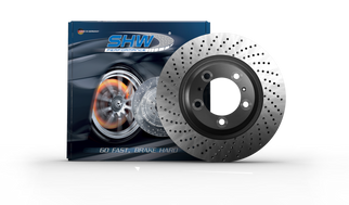 SHW 20-21 Porsche Carrera 4S 3.0L Left Rear Cross-Drilled Monobloc Brake Rotor (992615601A)