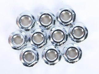 Flange Nut Chrome 10/pk