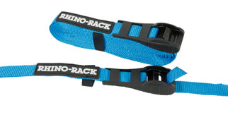 Rhino-Rack Rapid Tie Down Straps w/Buckle Protector - 5.5m/18ft - Pair - Blue